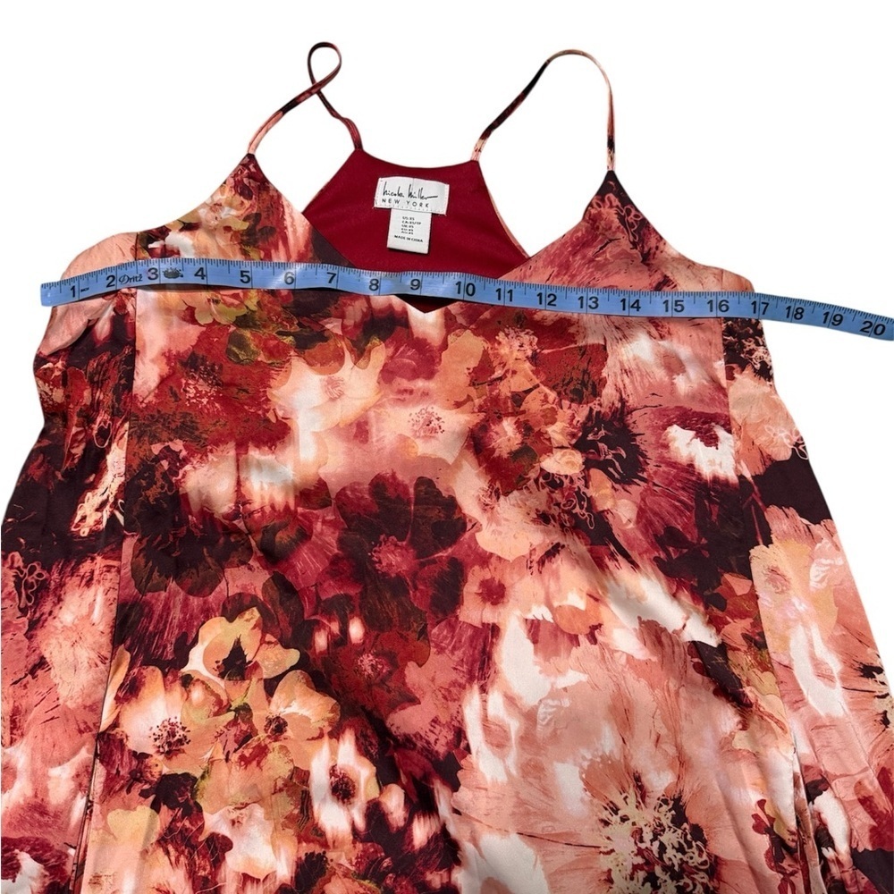 Nicole Miller Red and Pink Floral Maxi Dress Size XS - Picture 7 of 9